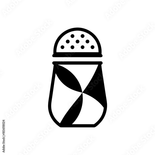 Salt shaker with geometric pattern on transparent background silhouette