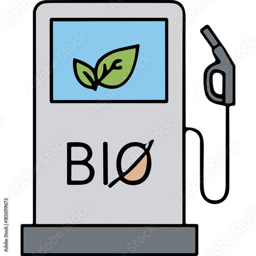 Biofuel Gas Pump With Green Leaves Symbol and No Gas Symbol Representing EcoFriendly Energy Alternative