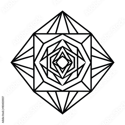 Brilliant diamond vector illustration of a precious luxury gemstone jewel shape design