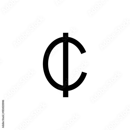 Ghanaian Cedi currency editable stroke eps