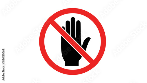 Do Not Touch Warning Sign Icon – Prohibition Hand Safety Symbol