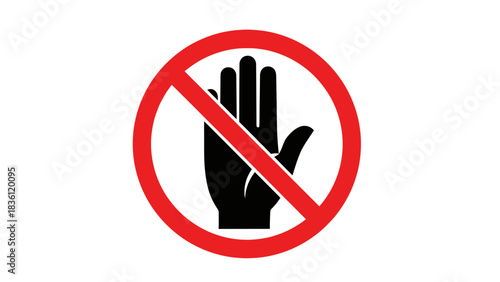 Do Not Touch Warning Sign Icon – Prohibition Hand Safety Symbol