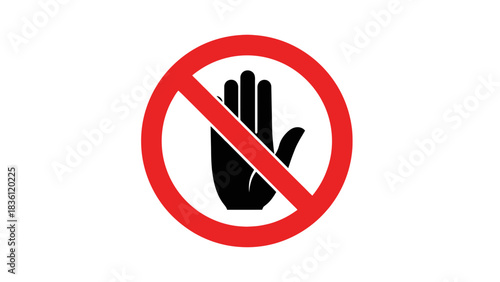 Do Not Touch Warning Sign Icon – Prohibition Hand Safety Symbol