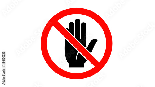 Do Not Touch Warning Sign Icon – Prohibition Hand Safety Symbol