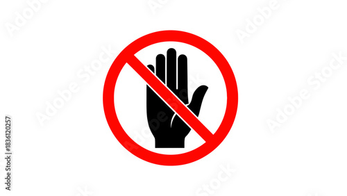 Do Not Touch Warning Sign Icon – Prohibition Hand Safety Symbol