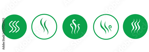 Smoke steam  icon or logo illustration outline black style