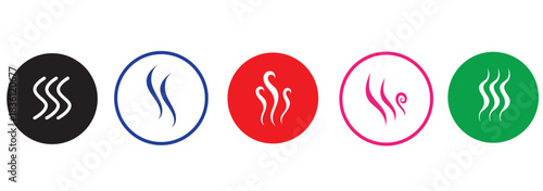 Smoke steam  icon or logo illustration outline black style