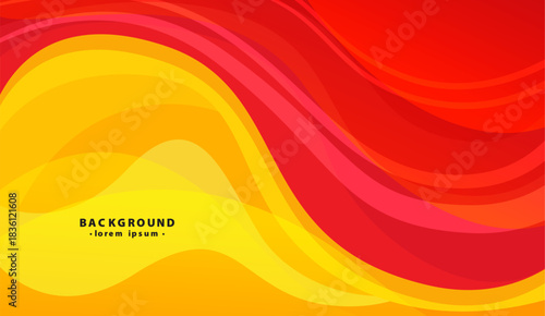 Abstract yellow and red wave pattern. Suitable for backgrounds, textiles, posters, and packaging design projects needing vibrant energy and movement.