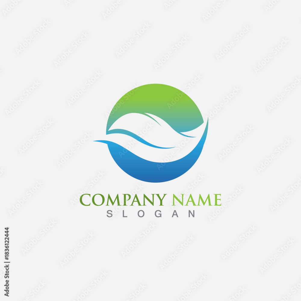 Naklejka premium Green leaf ecology nature element vector