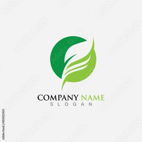 Green leaf ecology nature element vector