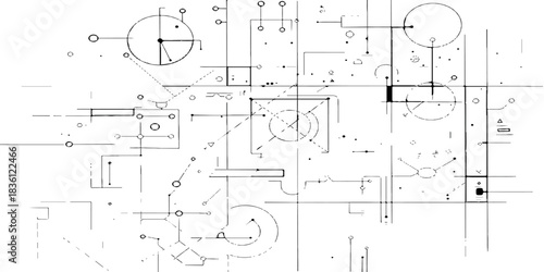 Architectural blueprint of a house floor plan vector diagram for construction project design