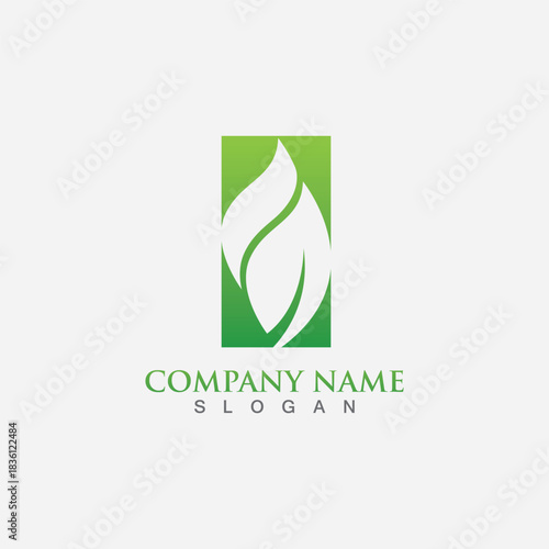 Green leaf ecology nature element vector
