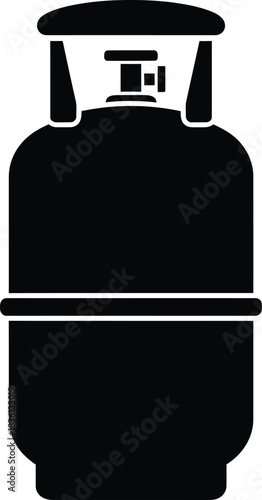 Black silhouette icon of a gas cylinder or propane tank, a common symbol for fuel storage