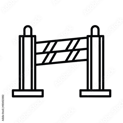 Black silhouette vector icon of industrial energy power station building illustration