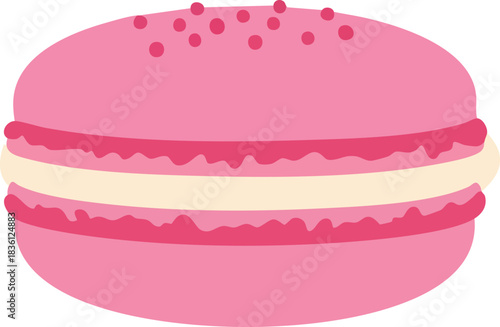 Colorful Macaron Dessert Vector Illustration on White Background
