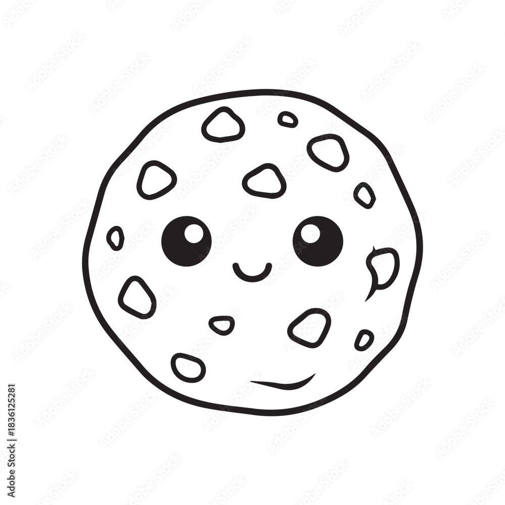 Fototapeta premium Cookies vector illustration coloring pages coloring book