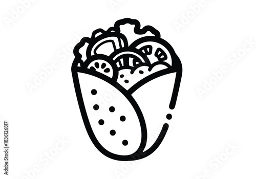 Delicious shawarma wrap bursting with fresh ingredients for a quick and tasty meal, perfect for food blogs and restaurant promotions with editable design