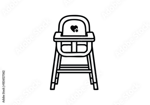 Baby's first throne a high chair fit for a mealtime king or queen with a heart and star detail, perfect for nursery decor or baby food concepts