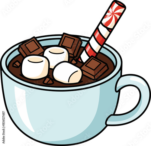 Hot chocolate mug with marshmallows