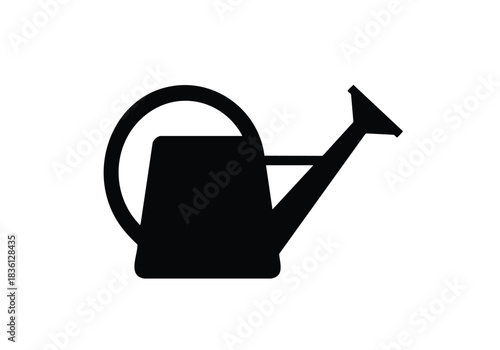 Watering can icon for garden care and growing plants, perfect for gardening blogs and environmental projects needing a simple, modern design element