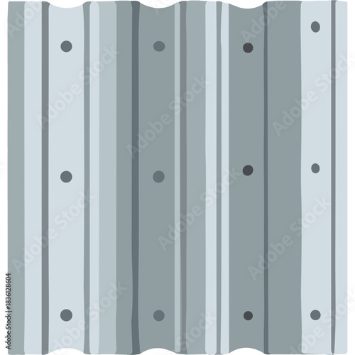 Corrugated Metal Siding Textured Background With Vertical Panels And Rivet Details In Various Shades Of Gray And Silver With Matte Finish And Industrial Feel