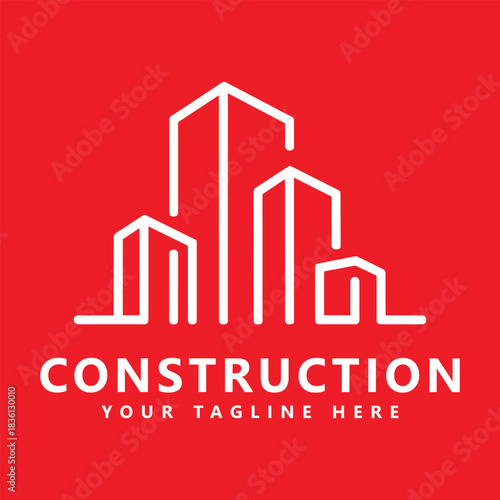 Modern construction logo design, architectural, building premium