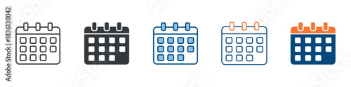 Calendar Icon Set Multiple Style Collection 