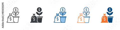 Investment Icon Set Multiple Style Collection 