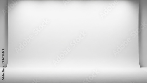 Empty seamless white studio background for versatile display