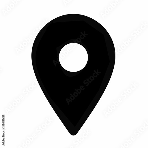 Black location pin map icon silhouette