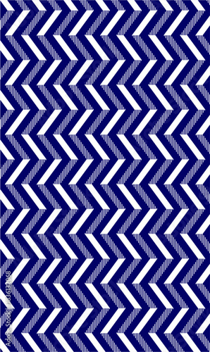 HORIZONTAL ZIG ZAG PATTERN USES THINNER WHITE LINES INSIDE THE "V" SHAPE TO PROVIDE VARIATION IN DETAIL