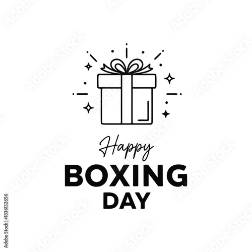 Happy Boxing Day gift celebration minimalist icon