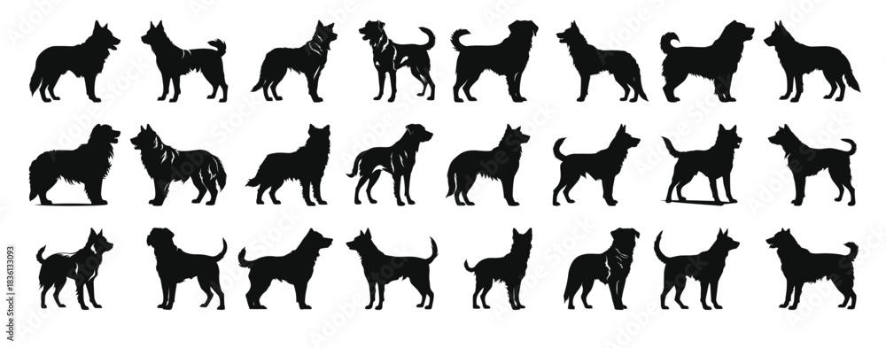 Fototapeta premium alabai dog silhouette clipart bundle