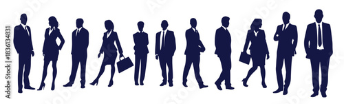 business people silhouette set business man and woman