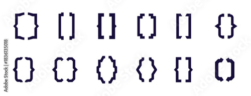 Set of Bracket vector illustration