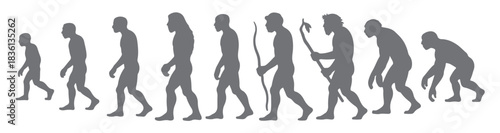gray scale human evolution silhouettes progression ape to