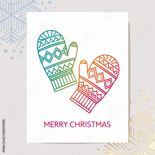 happy birthday card with mittens