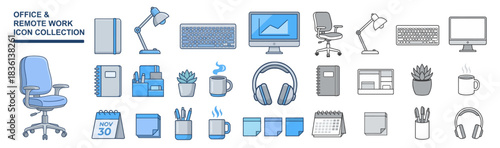 Modern workspace essentials for productive work from home setup with stylish desk accessories and comfortable chair perfect for creative office decor