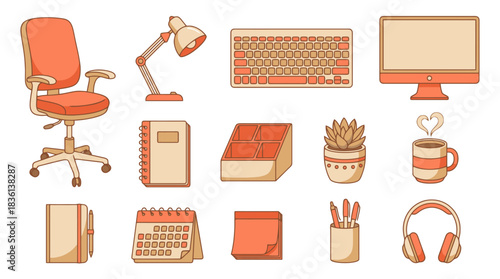 Organize your workspace with this cute office supply set and create a productive, comfortable, and stylish environment for your success!