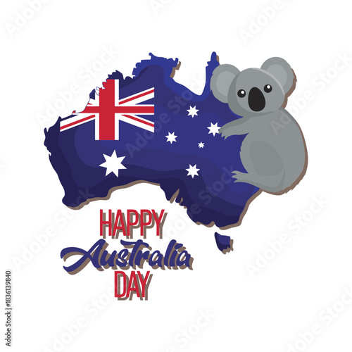 Celebrating Australia Day with Koala and Map.