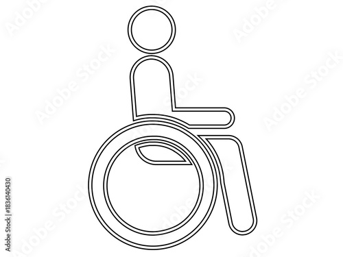 Outline Wheelchair Disabled Person Access Symbol