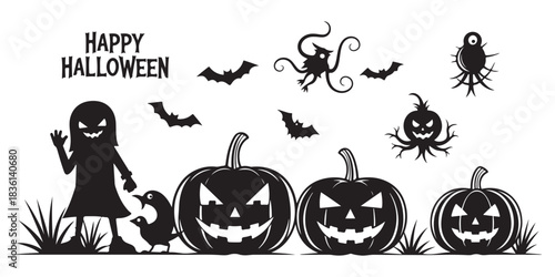 halloween background with pumpkin