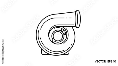 Black and white line art icon of a turbocharger compressor housing viewed from the inlet side