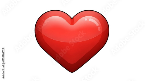 A Shiny Red Heart Symbol Representing Love and Emotion