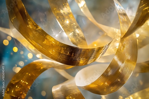 Colorful abstract depiction of New Year celebration with festive confetti and lights