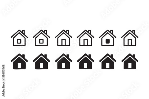 Home Icon Vector Set for Real Estate Apps and Property Dashboards