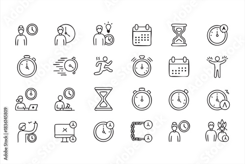 Running, Speed, and Reminder Icons for Deadline Management UI