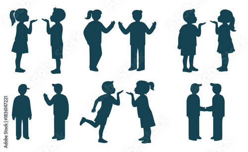 Adorable Children Silhouettes Collection  Perfect for Design Projects Websites and Presentations