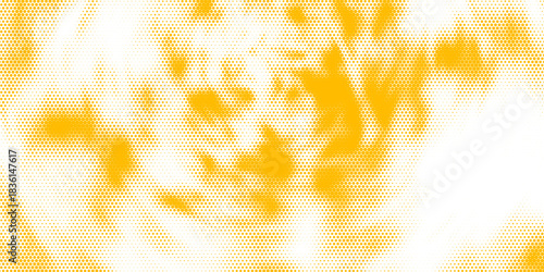 Yellow halftone corner gradient texture. Fading cartoon polka dot background. Dotted tilted gradation pattern. Fading comic pop art overlay backdrop. Vector slant frame halfton patern effect wallpaper