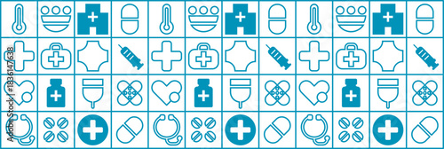 Geometric health pattern with medical mosaic line for hospital background.